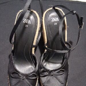 Zara Women's Black Espadrille Flats